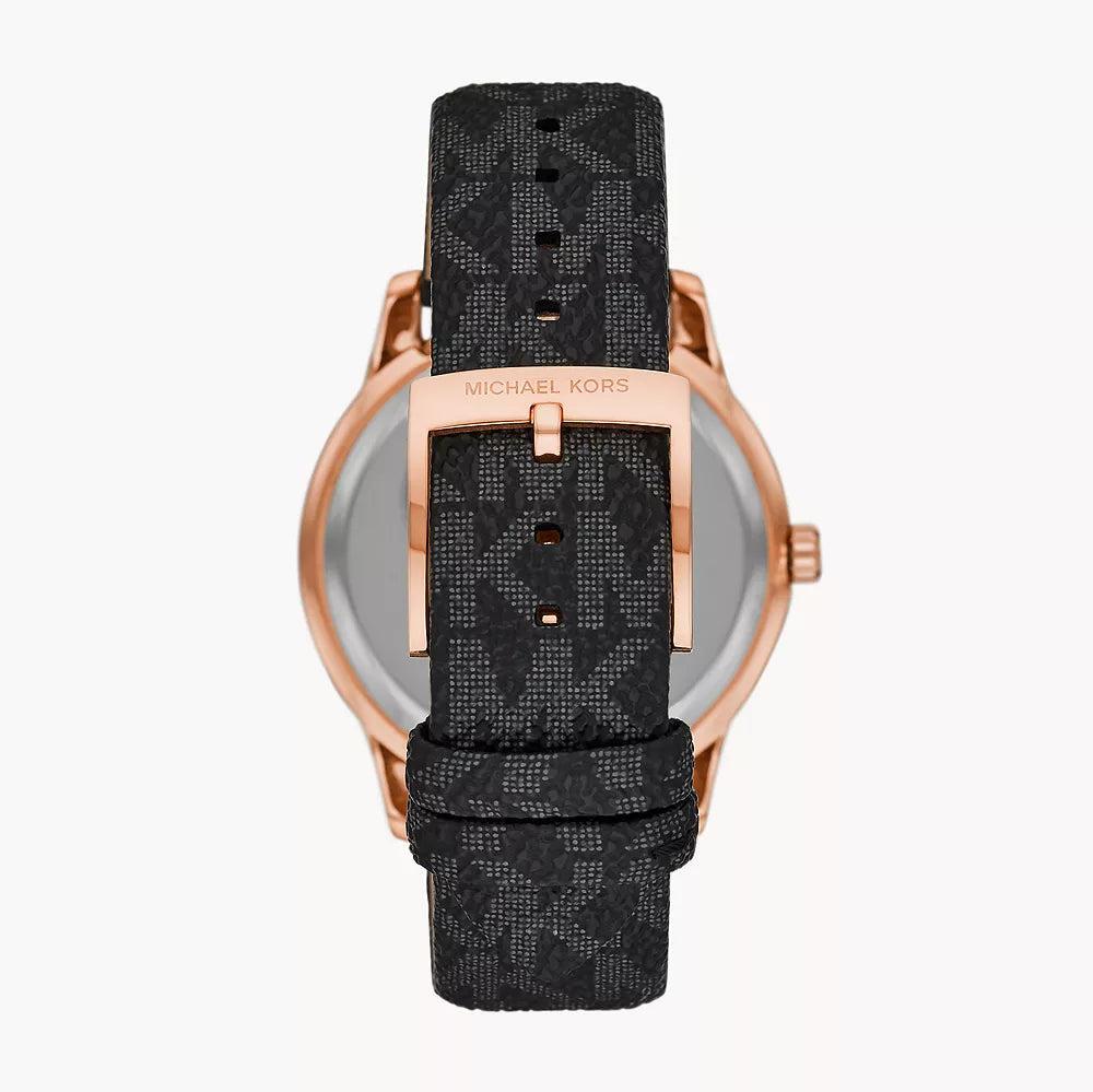 Michael Kors Tibby Multifunction Black Dial Black Leather Strap Watch For Women - MK6968 Buy Now By Michael Kors