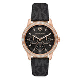 Michael Kors Tibby Multifunction Black Dial Black Leather Strap Watch For Women - MK6968 Buy Now By Michael Kors