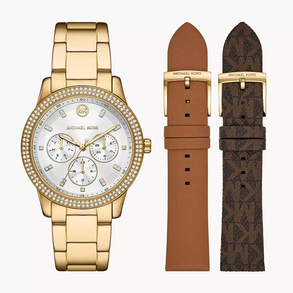 Michael Kors Tibby Multifunction White Dial Gold Steel Strap Watch for Women - MK6969 Buy Now By Michael Kors