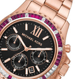 Michael Kors Everest Chronograph Black Dial Rose Gold Steel Strap Watch for Women - MK6972 Buy Now By Michael Kors