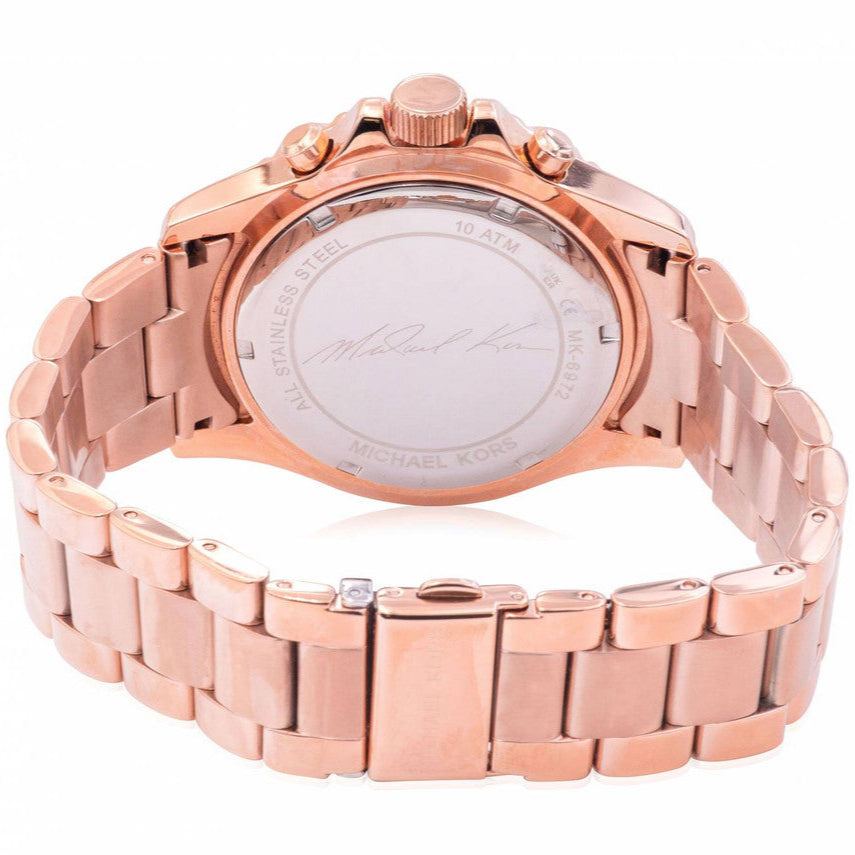 Michael Kors Everest Chronograph Black Dial Rose Gold Steel Strap Watch for Women - MK6972 Buy Now By Michael Kors