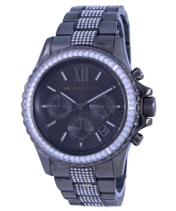Michael Kors Everest Chronograph Black Dial Grey Steel Strap Watch For Women - MK6974 Buy Now By Michael Kors