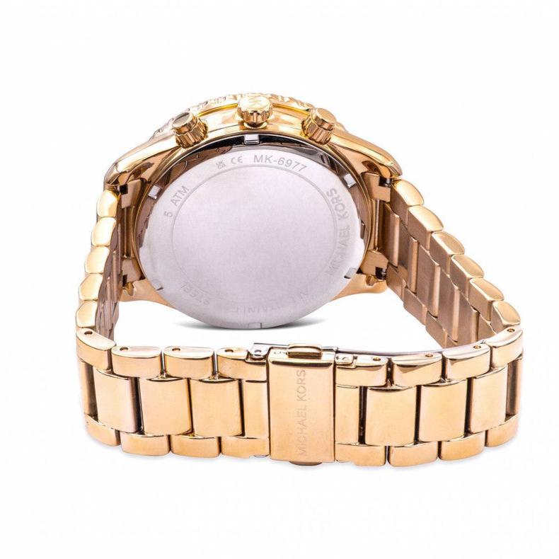 Michael Kors Layton Chronograph Gold Dial Gold Steel Strap Watch For Women - MK6977 Buy Now By Michael Kors