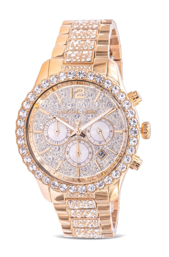 Michael Kors Layton Chronograph Gold Dial Gold Steel Strap Watch For Women - MK6977 Buy Now By Michael Kors