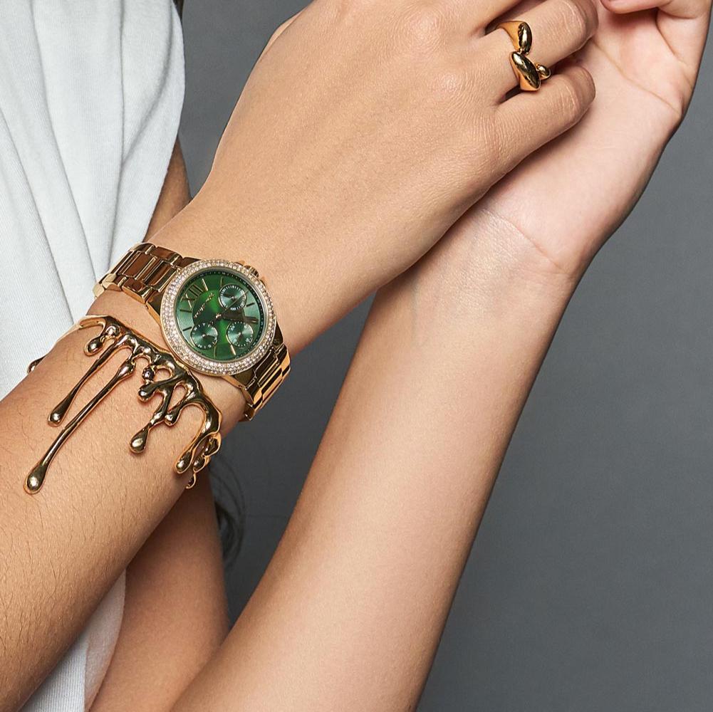 Michael Kors Camille Multifunction Green Dial Gold Steel Strap Watch For Women - MK6981 Buy Now By Michael Kors