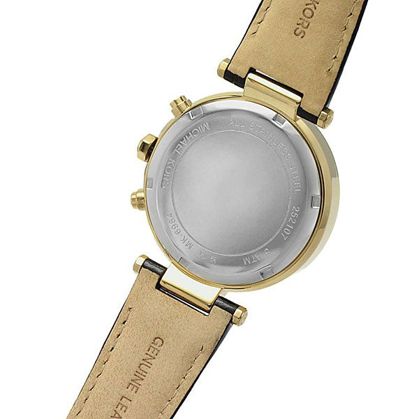 Michael Kors Parker Chronograph Black Dial Black Leather Strap Watch For Women - MK6984 Buy Now By Michael Kors