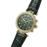 Michael Kors Parker Chronograph Green Dial Green Leather Strap Watch For Women - MK6985 Buy Now By Michael Kors