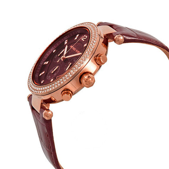 Michael Kors Parker Chronograph Red Dial Red Leather Strap Watch For Women - MK6986 Buy Now By Michael Kors