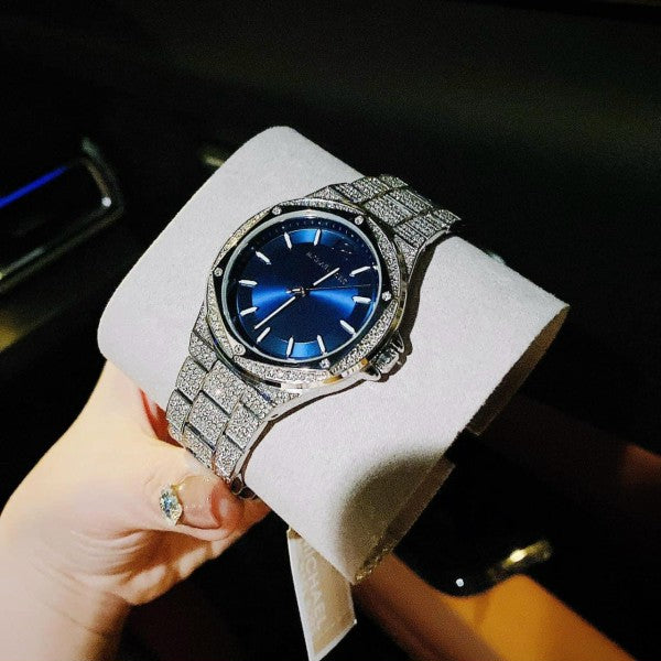 Michael Kors Lennox Three Hand Blue Dial Silver Steel Strap Watch For Women - MK6990 Buy Now By Michael Kors