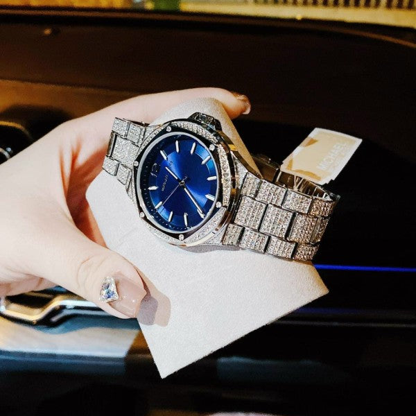 Michael Kors Lennox Three Hand Blue Dial Silver Steel Strap Watch For Women - MK6990 Buy Now By Michael Kors