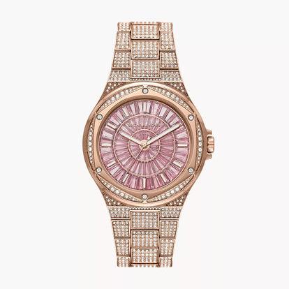 Michael Kors Lennox Three Hand Crystals Rose Gold Dial Rose Gold Steel Strap Watch For Women - MK6992 Buy Now By Michael Kors