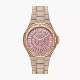 Michael Kors Lennox Three Hand Crystals Rose Gold Dial Rose Gold Steel Strap Watch For Women - MK6992 Buy Now By Michael Kors