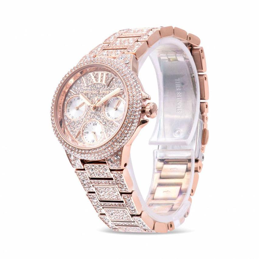 Michael Kors Camille Multifunction Crystals Rose Gold Dial Rose Gold Steel Strap Watch For Women - MK6997 Buy Now By Michael Kors