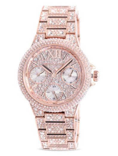 Michael Kors Camille Multifunction Crystals Rose Gold Dial Rose Gold Steel Strap Watch For Women - MK6997 Buy Now By Michael Kors