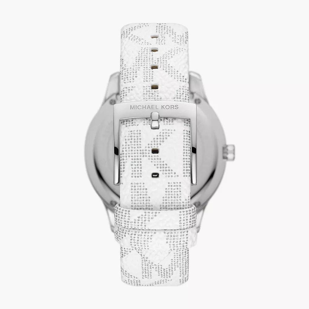 Michael Kors Runway Three Hand White Dial White Leather Strap Watch For Women - MK6998 Buy Now By Michael Kors