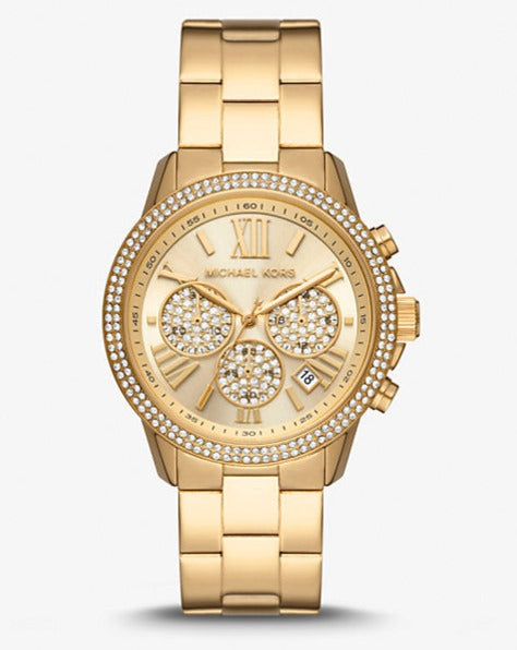 Michael Kors Bryn Pavé Quartz Gold Dial Gold Steel Strap Watch For Women - MK7199 Buy Now By Michael Kors