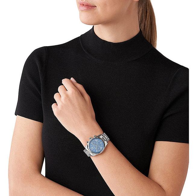 Michael Kors Lexington Chronograph Blue Dial Silver Steel Strap Watch For Women - MK7215 Buy Now By Michael Kors