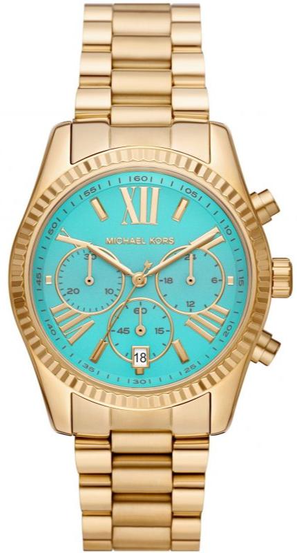 Michael Kors Lexington Chronograph Blue Dial Gold Steel Strap Watch For Women - MK7216 Buy Now By Michael Kors
