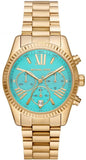 Michael Kors Lexington Chronograph Blue Dial Gold Steel Strap Watch For Women - MK7216 Buy Now By Michael Kors