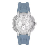 Michael Kors Sidney Multifunction Crystals Silver Dial Blue Rubber Strap Watch for Women - MK7220 Buy Now By Michael Kors