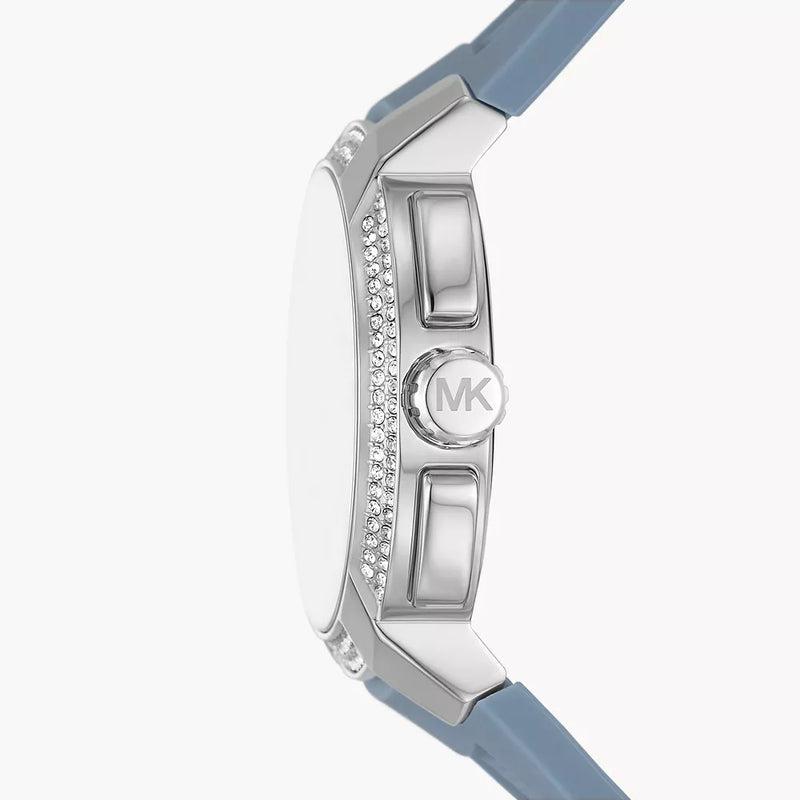 Michael Kors Sidney Multifunction Crystals Silver Dial Blue Rubber Strap Watch for Women - MK7220 Buy Now By Michael Kors