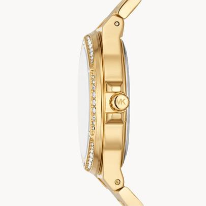 Michael Kors Lennox Three Hand Gold Dial Gold Steel Strap Watch For Women - MK7229 Buy Now By Michael Kors