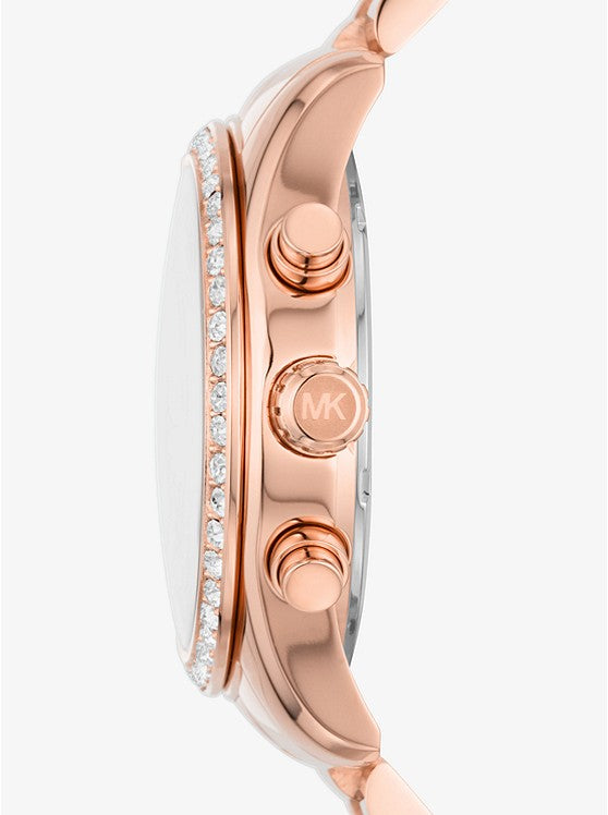 Michael Kors Lexington Chronograph Rose Gold Dial Rose Gold Steel Strap Watch for Women - MK7242 Buy Now By Michael Kors