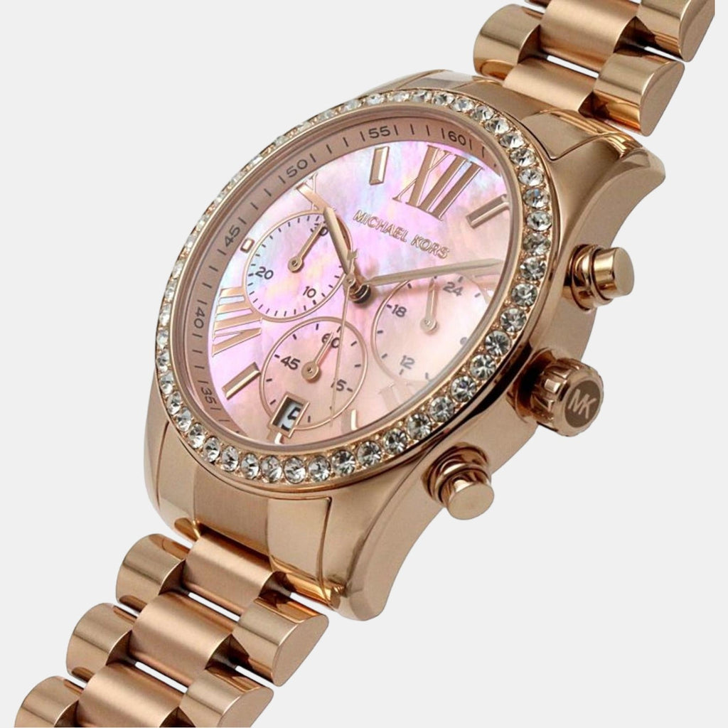 Michael Kors Lexington Chronograph Rose Gold Dial Rose Gold Steel Strap Watch for Women - MK7242 Buy Now By Michael Kors