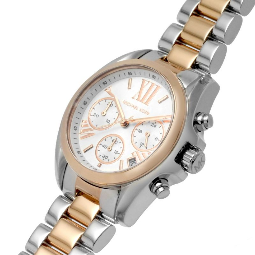 Michael Kors Bradshaw Chronograph White Dial Two Tone Steel Strap Watch For Women - MK7258 Buy Now By Michael Kors