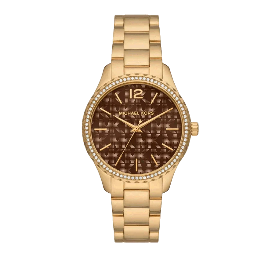 Michael Kors Layton Chronograph Brown Dial Gold Steel Strap Watch For Women - MK7296 Buy Now By Michael Kors