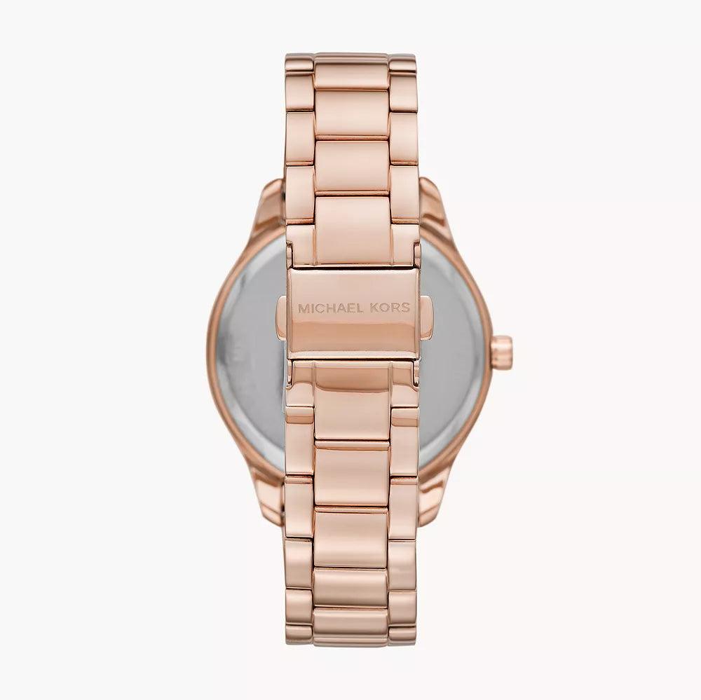 Michael Kors Runway Three-Hand Silver Dial Rose Gold Steel Strap Watch for Women - MK7473 Buy Now By Michael Kors