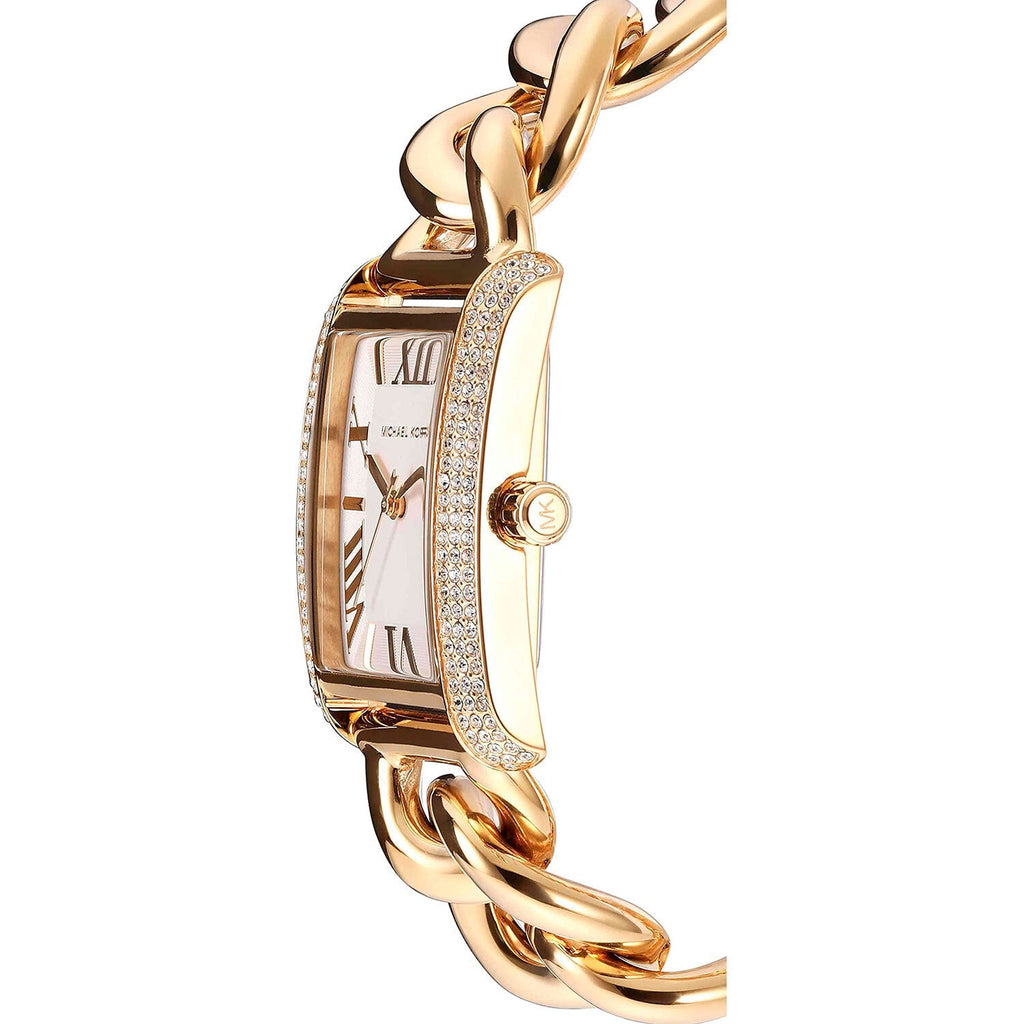 Michael Kors Emery Three Hand Silver Dial Gold Steel Strap Watch For Women - Mk7300 Buy Now By Michael Kors