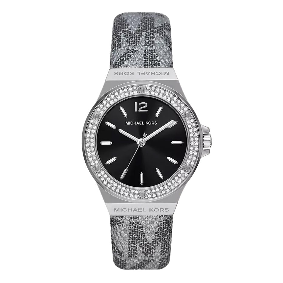 Michael Kors Lennox Quartz Black Dial Grey Leather Strap Watch For Women - MK7309 Buy Now By Michael Kors