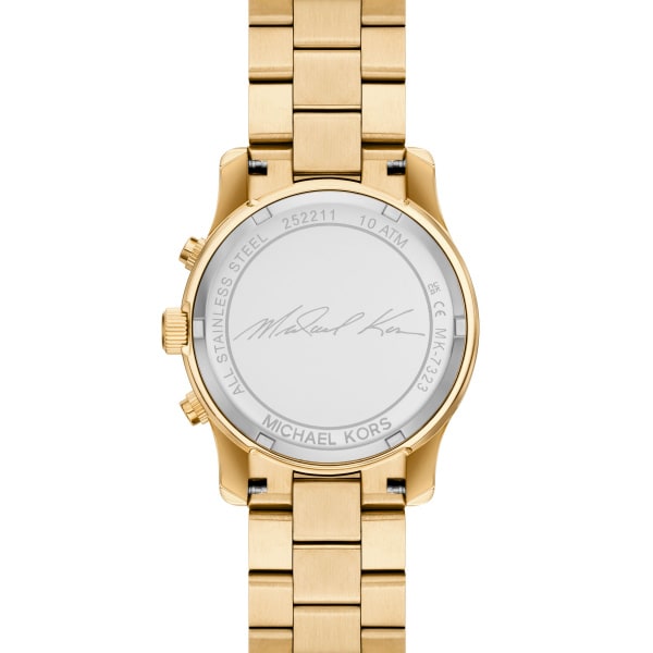 Michael Kors Runway Chronograph Gold Dial Gold Steel Strap Watch For Women - MK7323 Buy Now By Michael Kors