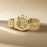 Michael Kors Runway Chronograph Gold Dial Gold Steel Strap Watch For Women - MK7323 Buy Now By Michael Kors