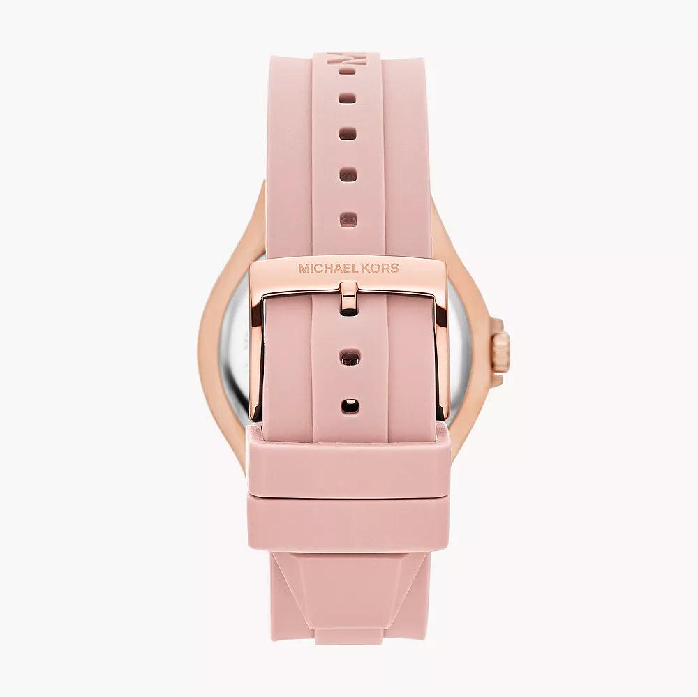 Michael Kors Lennox Three-Hand Analog White Dial Pink Silicone Strap Watch For Women - MK7334 Buy Now By Michael Kors
