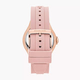 Michael Kors Lennox Three-Hand Analog White Dial Pink Silicone Strap Watch For Women - MK7334 Buy Now By Michael Kors