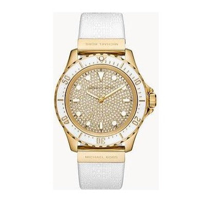 Michael Kors Everest Analog Gold Dial White Silicone Strap Watch For Women - MK7357 Buy Now By Michael Kors