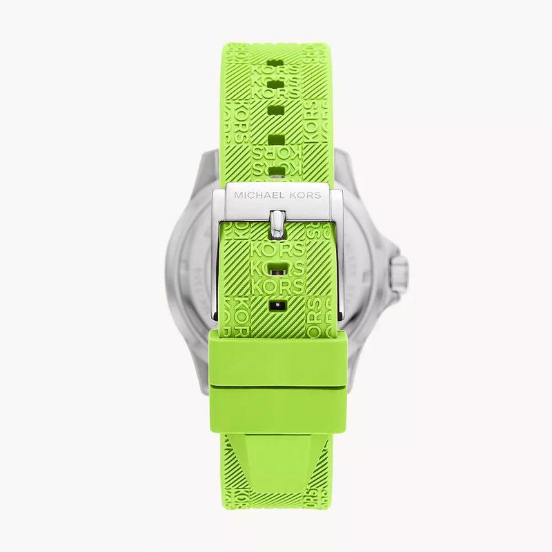 Michael Kors Everest Three Hand Crystals Silver Dial Green Silicone Strap Watch For Women - MK7360 Buy Now By Michael Kors