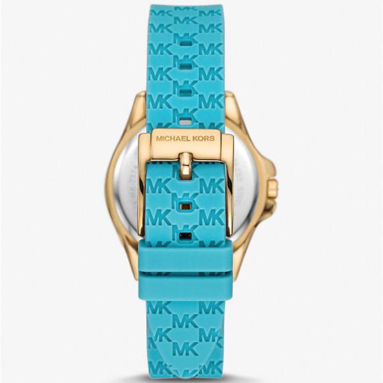 Michael Kors Mini Pilot Quartz Gold Dial Blue Silicone Strap Watch For Women - MK7374 Buy Now By Michael Kors