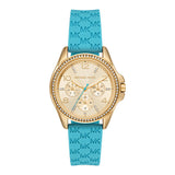 Michael Kors Mini Pilot Quartz Gold Dial Blue Silicone Strap Watch For Women - MK7374 Buy Now By Michael Kors