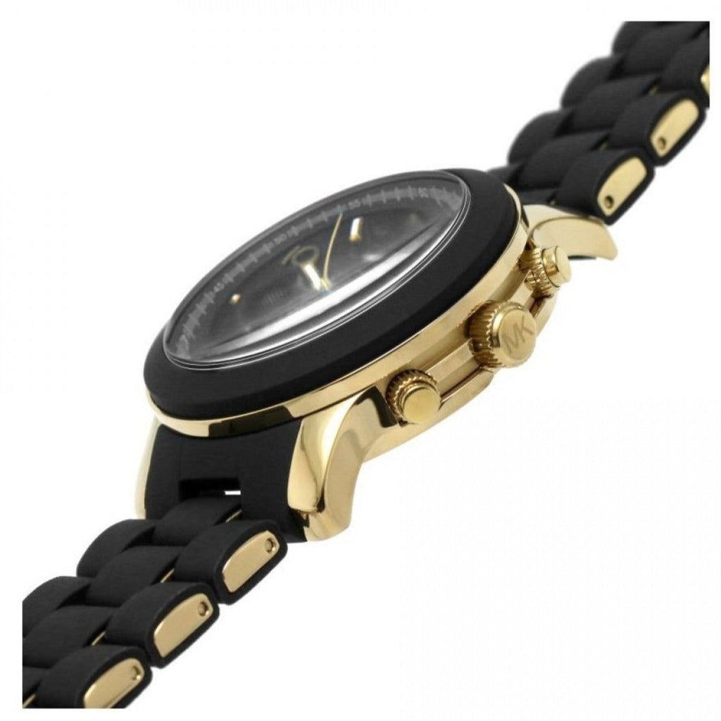 Michael Kors Runway Chronograph Black Dial Black Silicone Strap Watch For Women - MK7385 Buy Now By Michael Kors