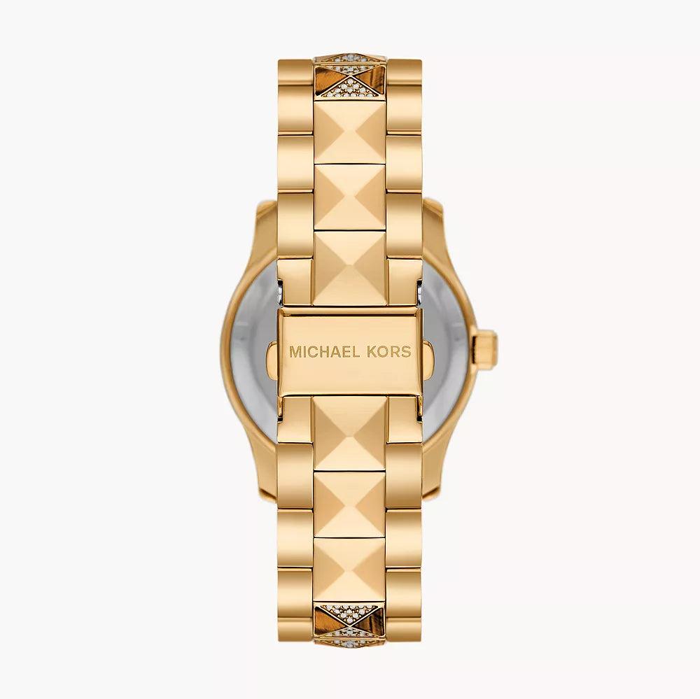 Michael Kors Runway Three Hand Brown Dial Two Tone Steel Strap Watch For Women - MK7389 Buy Now By Michael Kors