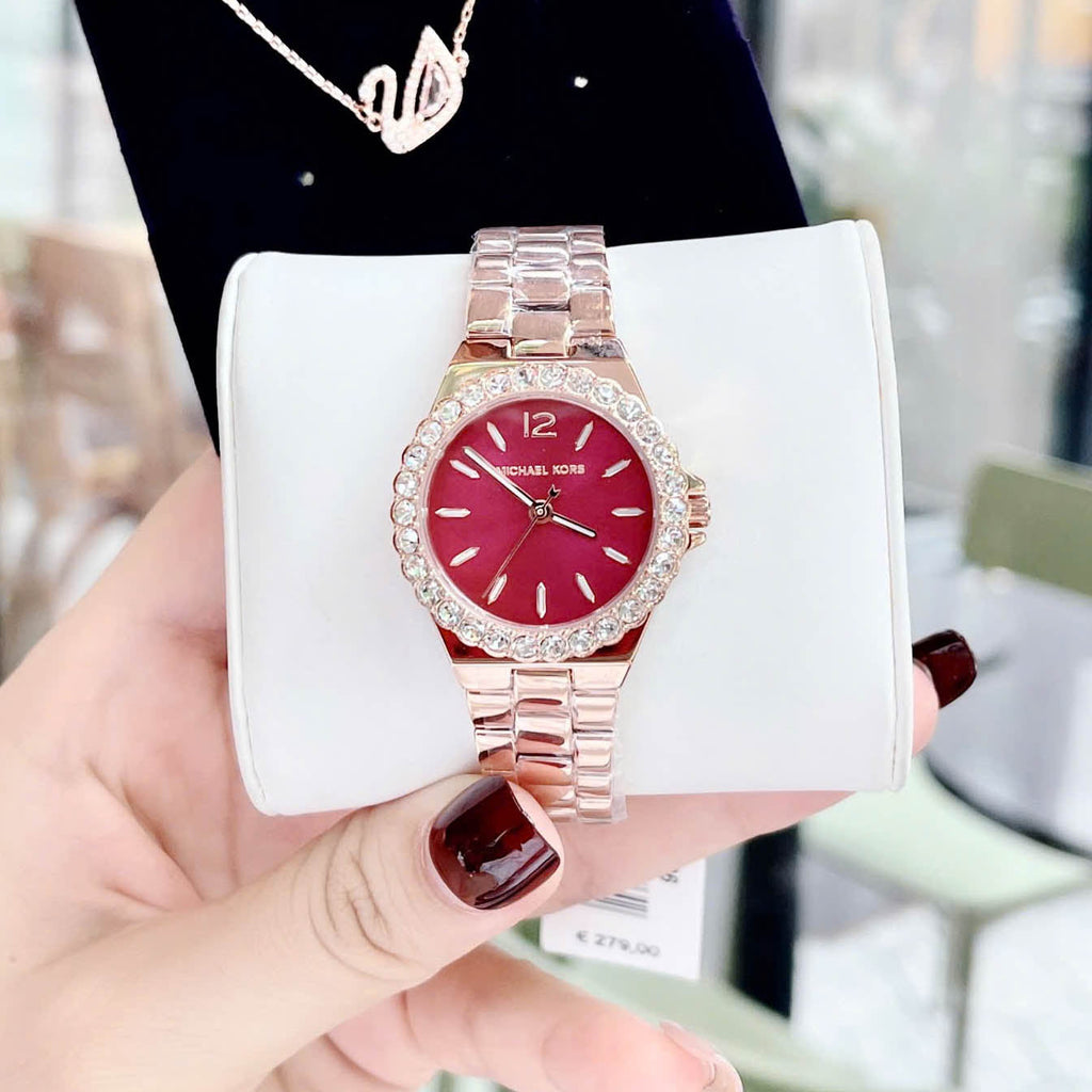 Michael Kors Lennox Analog Pink Dial Rose Gold Steel Strap Watch For Women - MK7396 Buy Now By Michael Kors