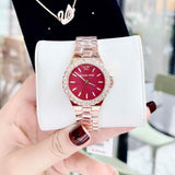 Michael Kors Lennox Analog Pink Dial Rose Gold Steel Strap Watch For Women - MK7396 Buy Now By Michael Kors