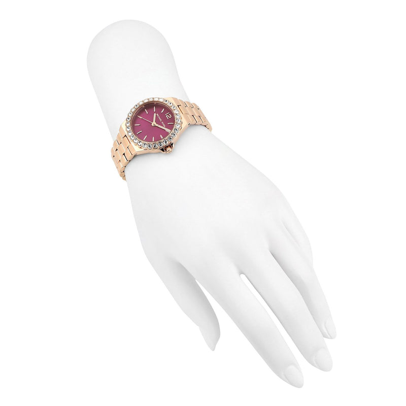 Michael Kors Lennox Analog Pink Dial Rose Gold Steel Strap Watch For Women - MK7396 Buy Now By Michael Kors