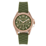 Michael Kors Mini Pilot Chronograph Green Dial Green Silicone Strap Watch For Women - MK7421 Buy Now By Michael Kors