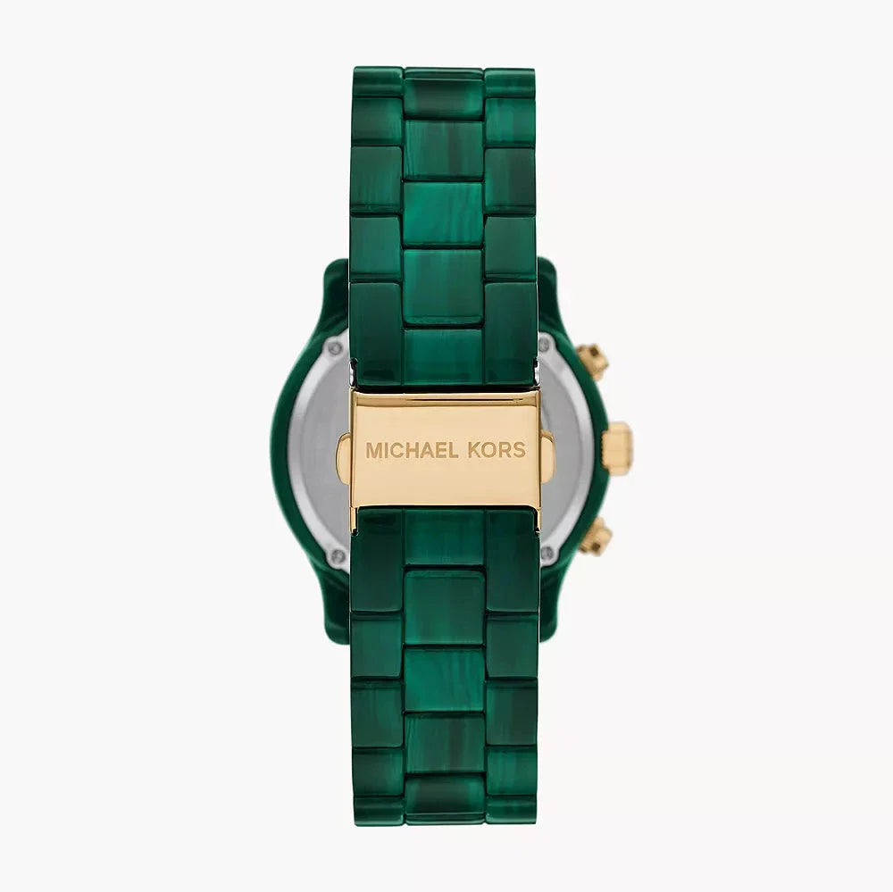 Michael Kors Runway Chronograph Green Dial Green Steel Strap Watch for Women - MK7422 Buy Now By Michael Kors