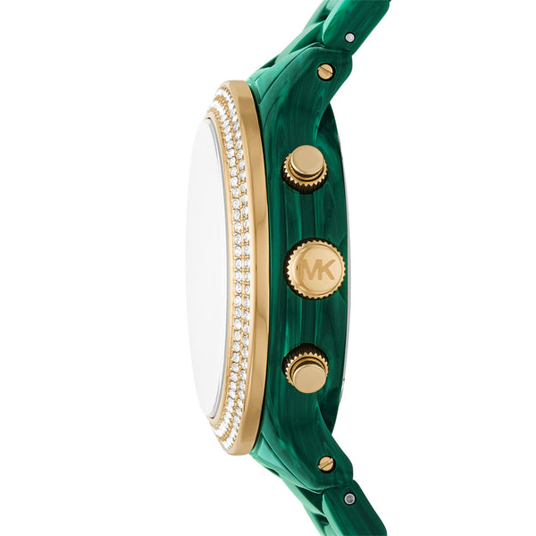 Michael Kors Runway Chronograph Green Dial Green Steel Strap Watch for Women - MK7422 Buy Now By Michael Kors