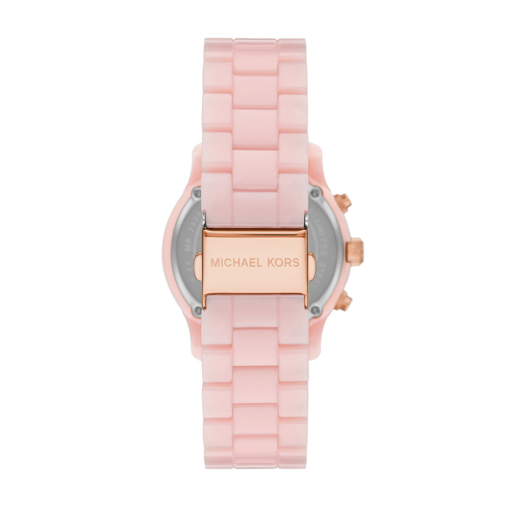 Michael Kors Runway Chronograph White Dial Pink Steel Strap Watch for Women - MK7424 Buy Now By Michael Kors